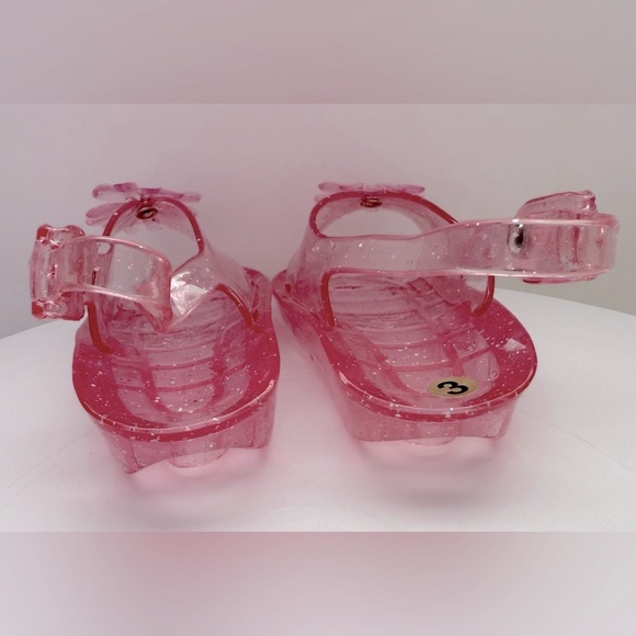 Infant Pink Glitter Kids Sandals - Size 3 - Picture 7 of 7